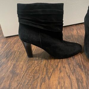 Nine West Black Suede Heeled Boots